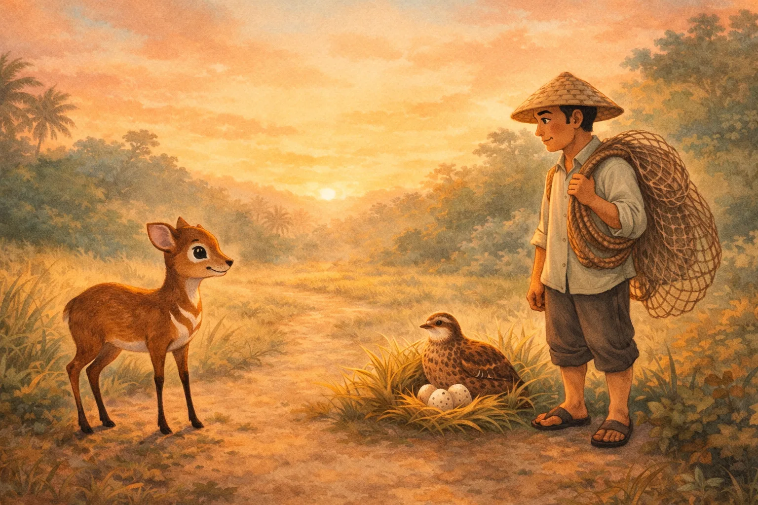 Sampul cerita Kancil dan Burung Puyuh