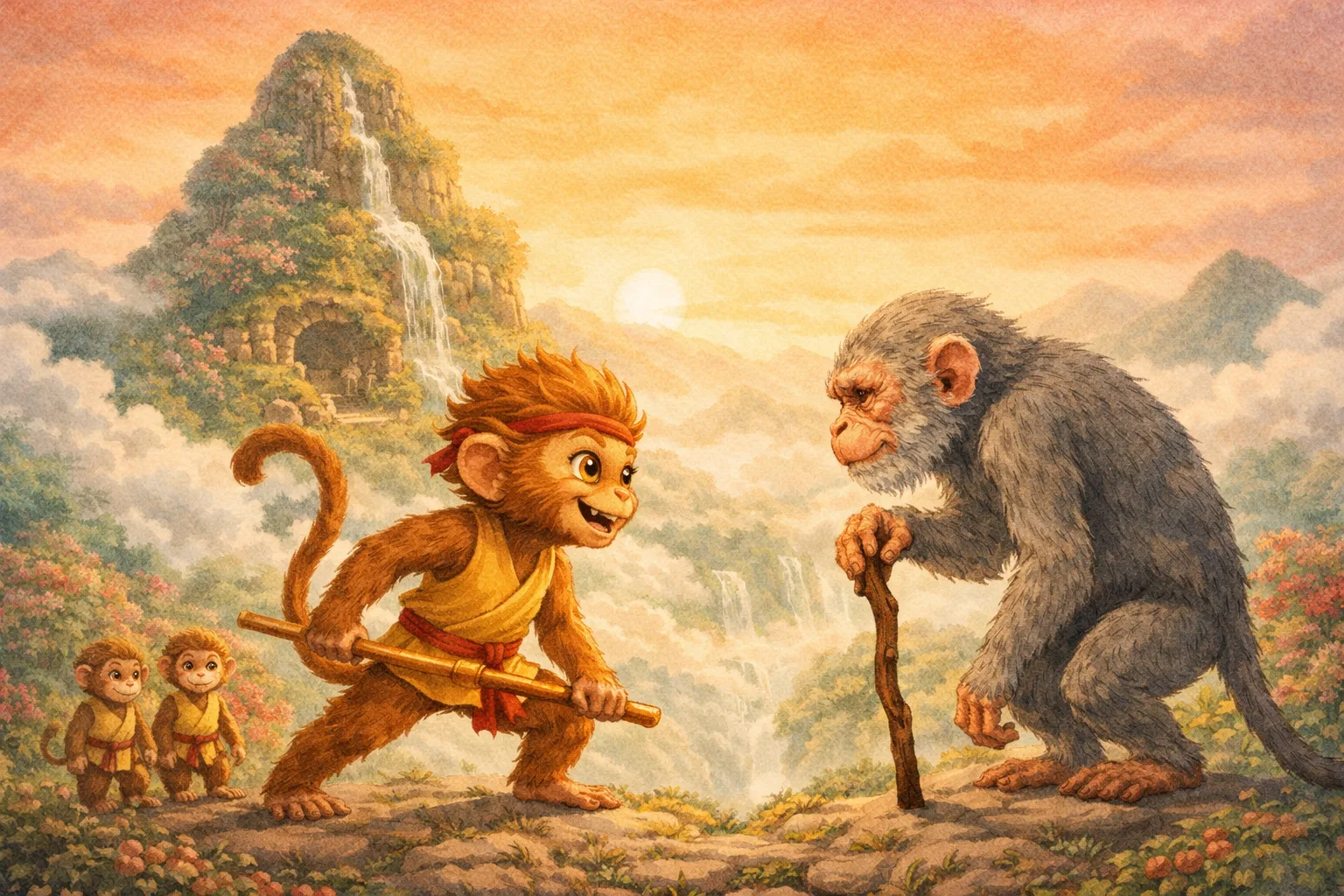 Sampul cerita Sun Wukong Lahir dari Batu