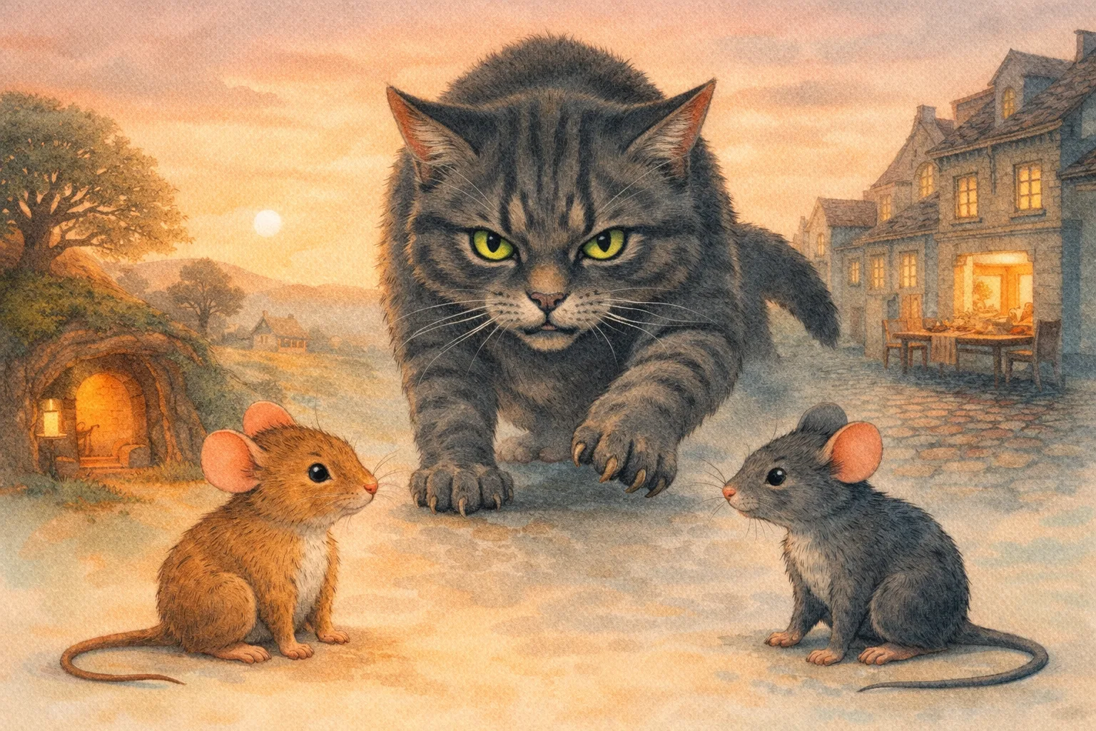 Sampul cerita Tikus Kota dan Tikus Desa